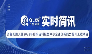 簡訊丨齊魯細胞入圍2022年山東省科技型中小企業創新能力提升工程項目